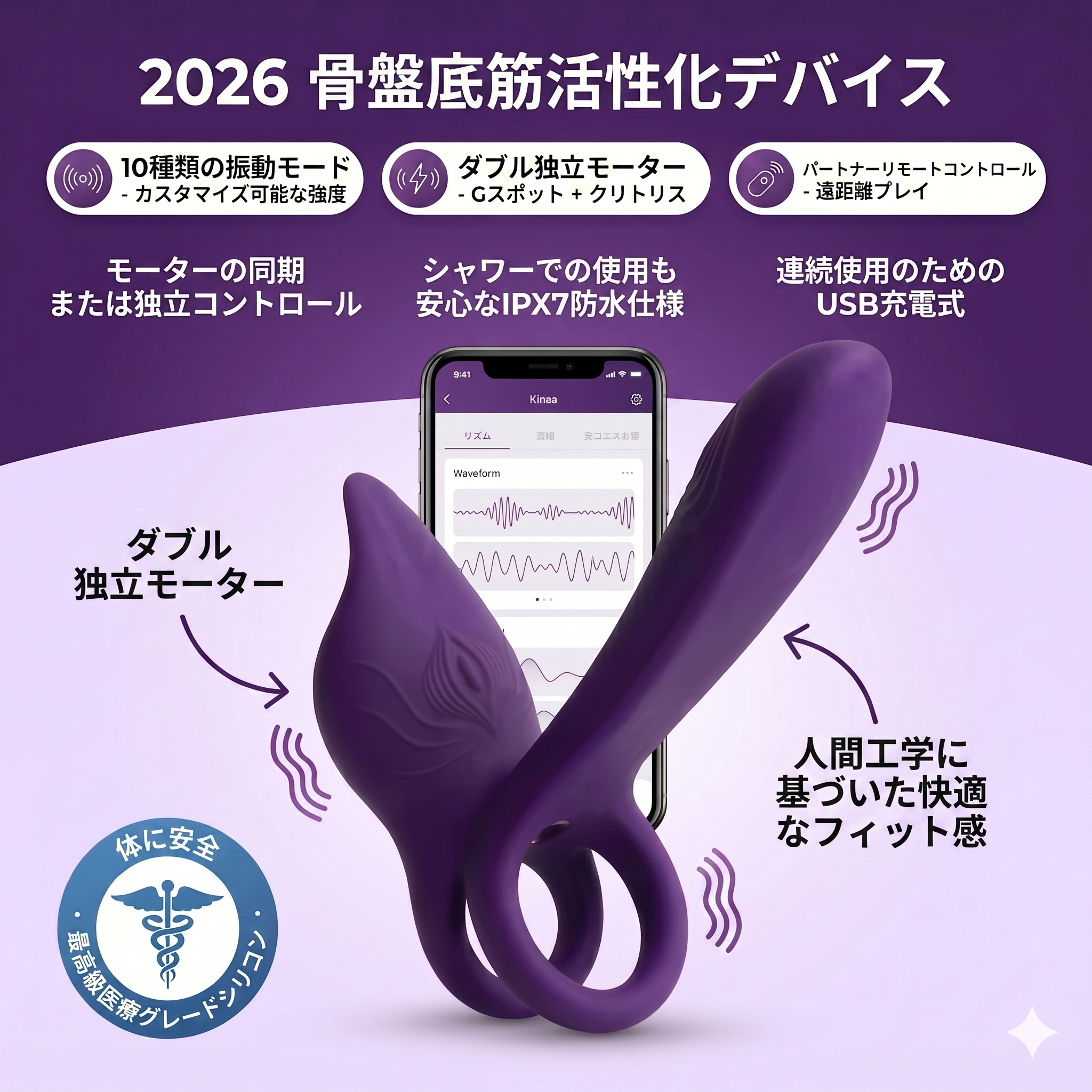 カップル向け 4-in-1 骨盤底筋トレーナー